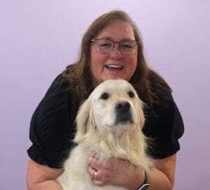 June with golden retriever